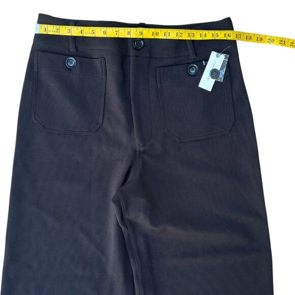NWT Maeve Anthropologie The Colette Knit Pants Size 32 Black Cropped - Picture 5 of 12